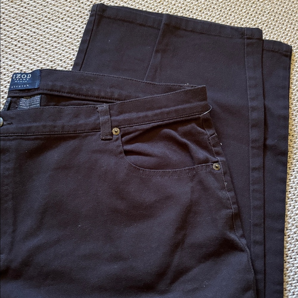 Jeans IZOD womens new size 22W black 97% cotton 3% spandex